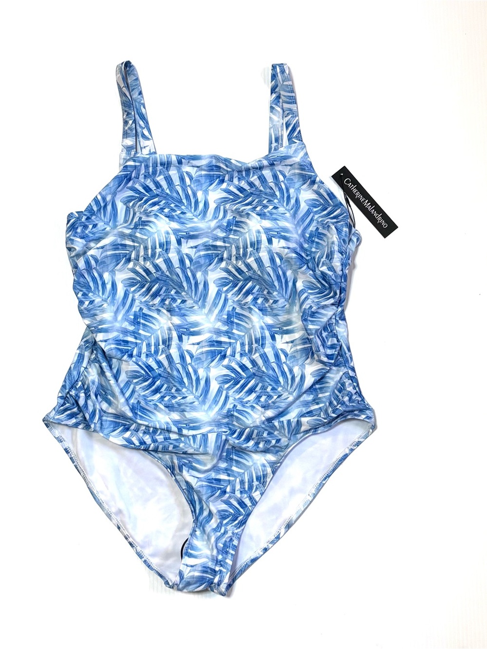 NWT Catherine Malandrino Swimsuit 1-piece Blue White 2X